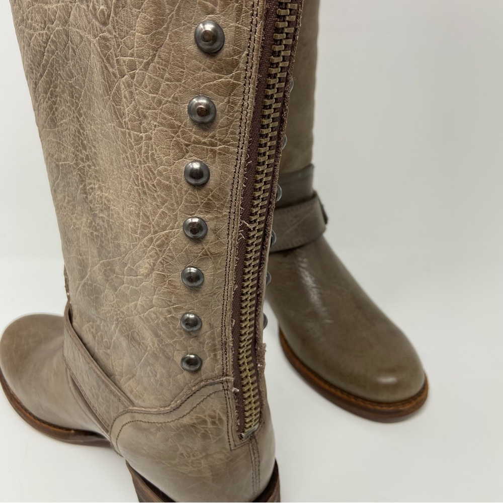 New JOHNNY RINGO Mexico Tall Boots Smoky Brown Genuine Leather Back Zipper - Picture 13 of 14